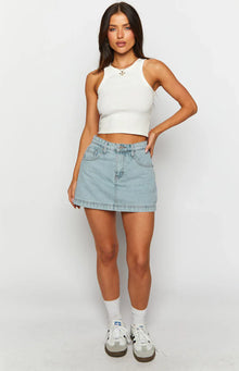 Skyline Swirl Denim Skort | Light Wash