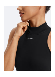 Sleeveless High-Neck Bodysuit | Inky Black