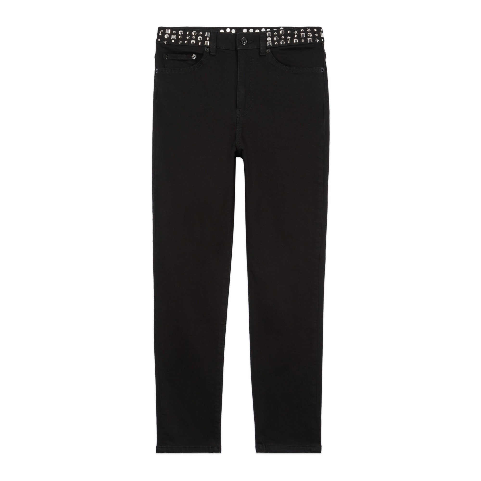 Slim Jeans With Studs And Stars | Women | Black Washed