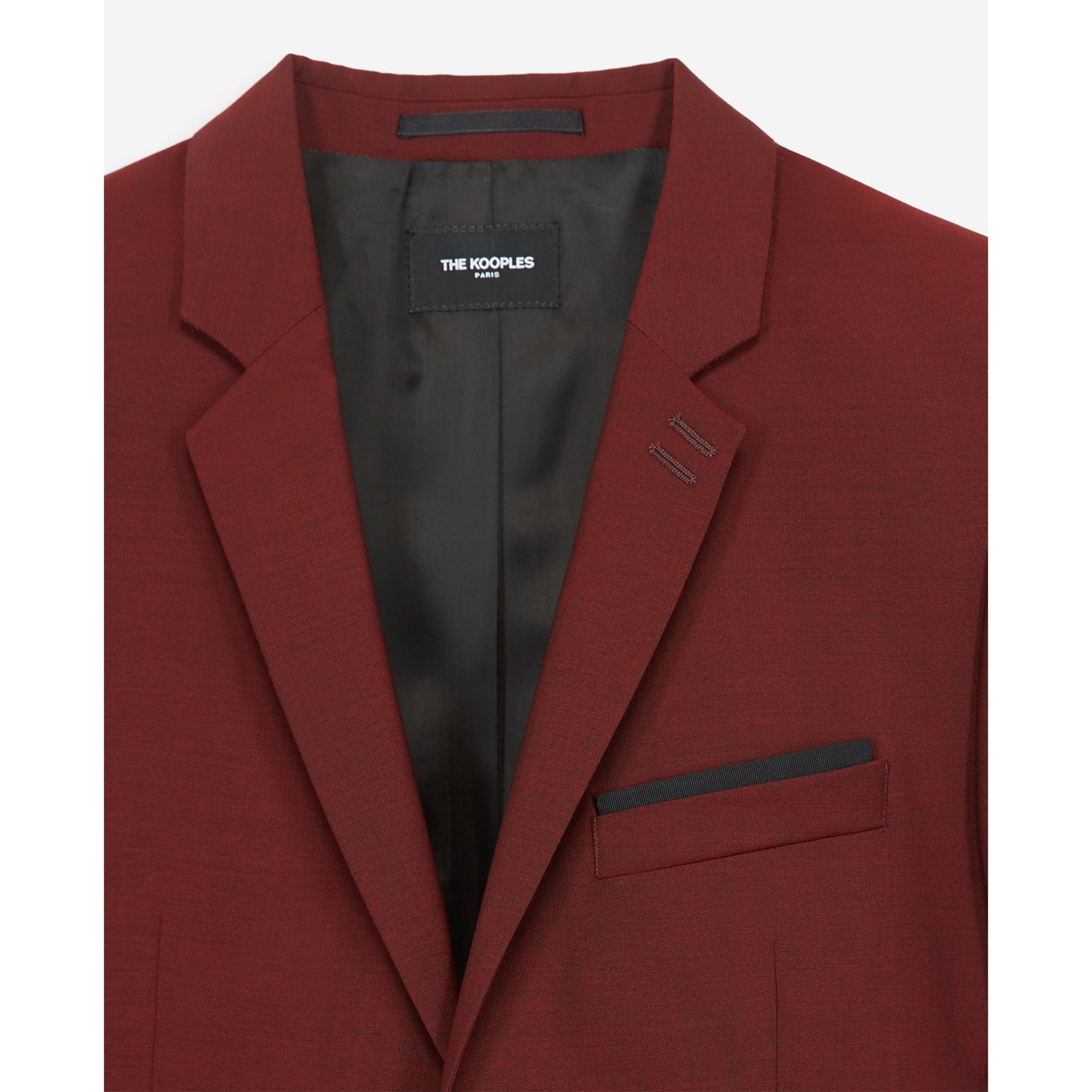 Slim Wool Jacket W/Notched Lapels | Men | Burgundy