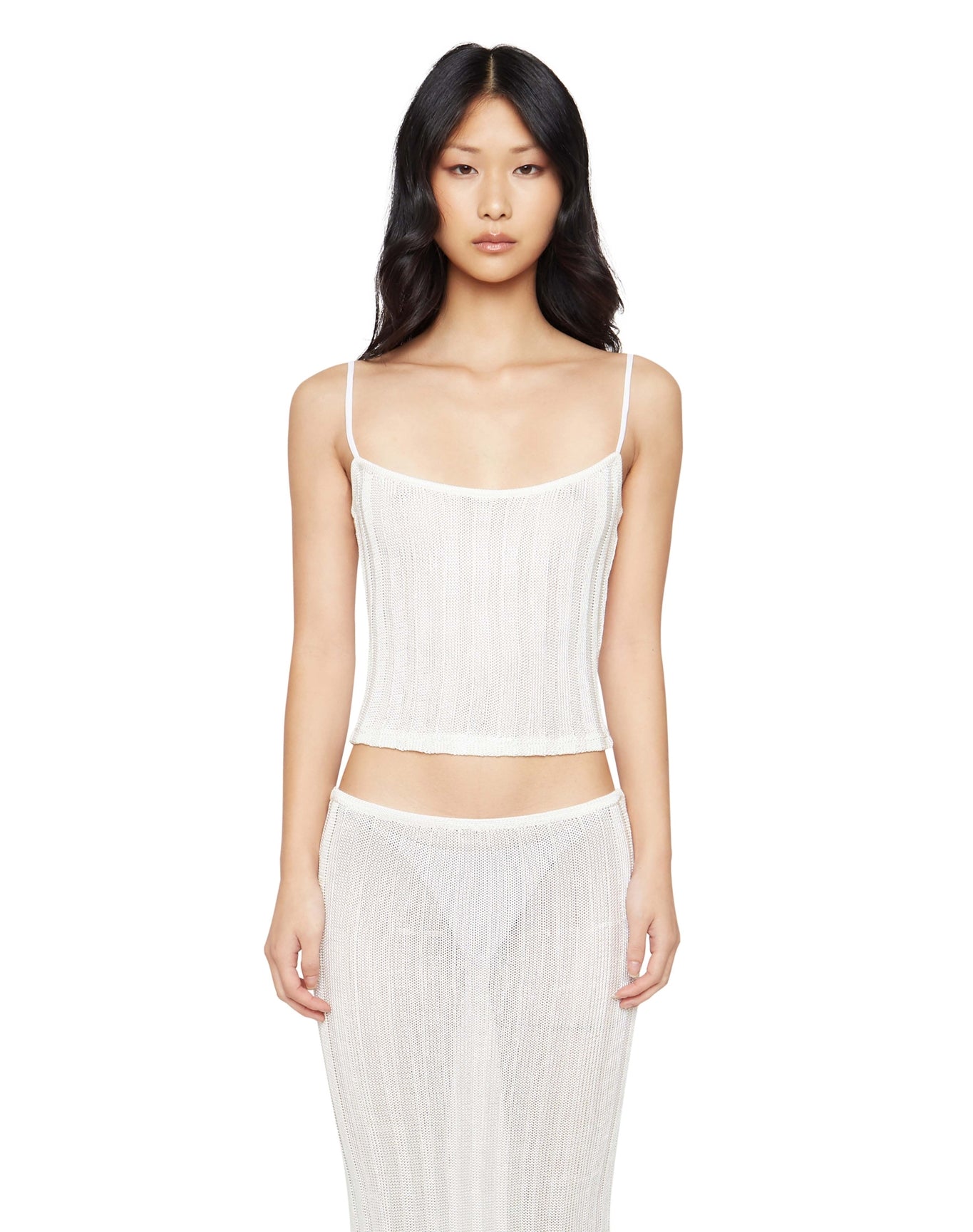 Slinky Rib Knit Tank | Off White