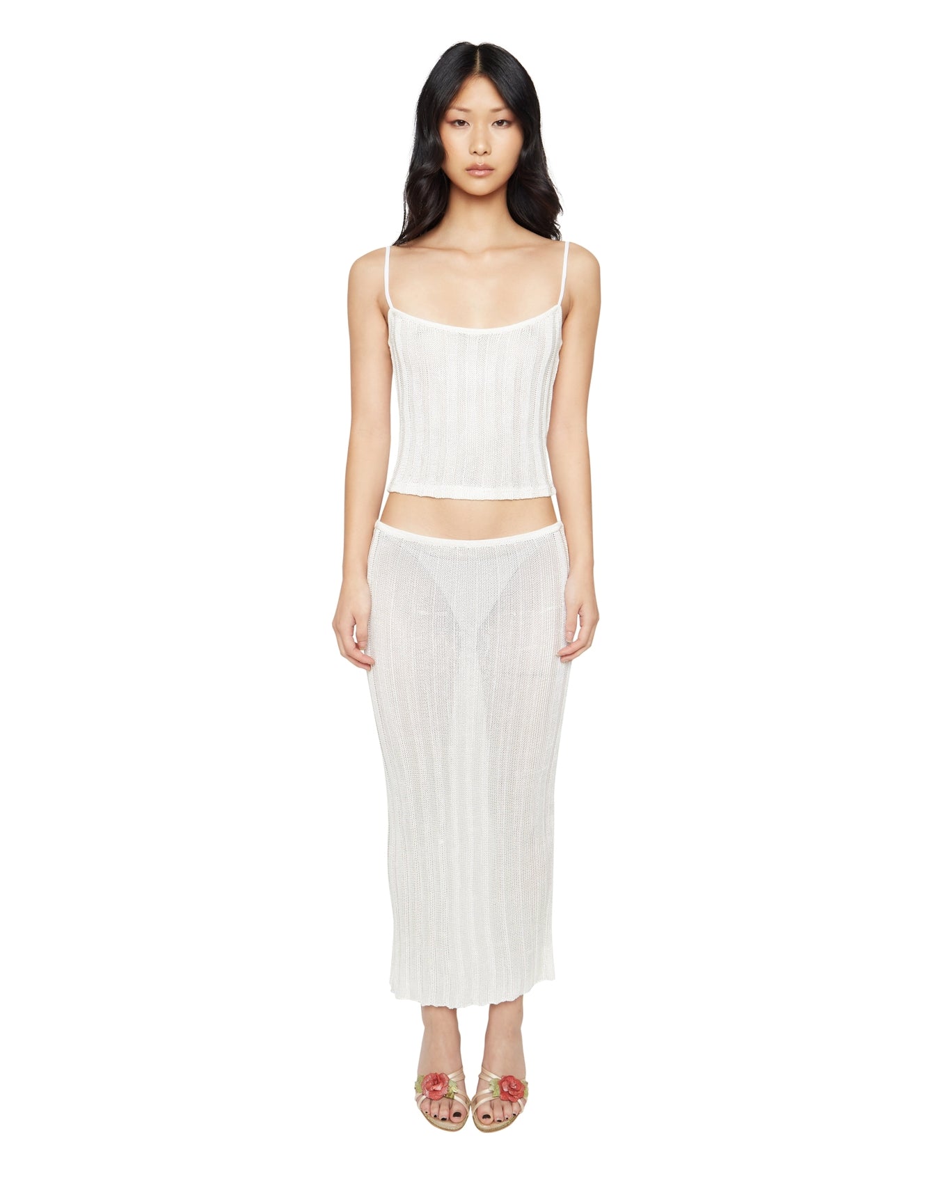 Slinky Rib Knit Tank | Off White