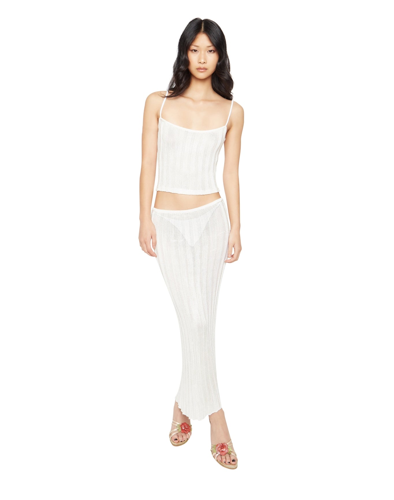 Slinky Rib Knit Tank | Off White