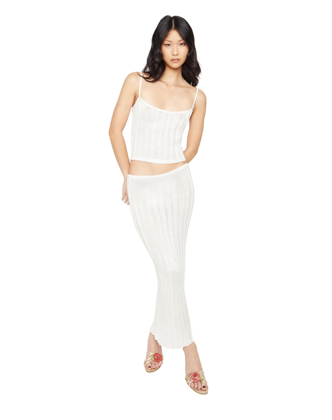 Slinky Rib Knit Tank | Off White