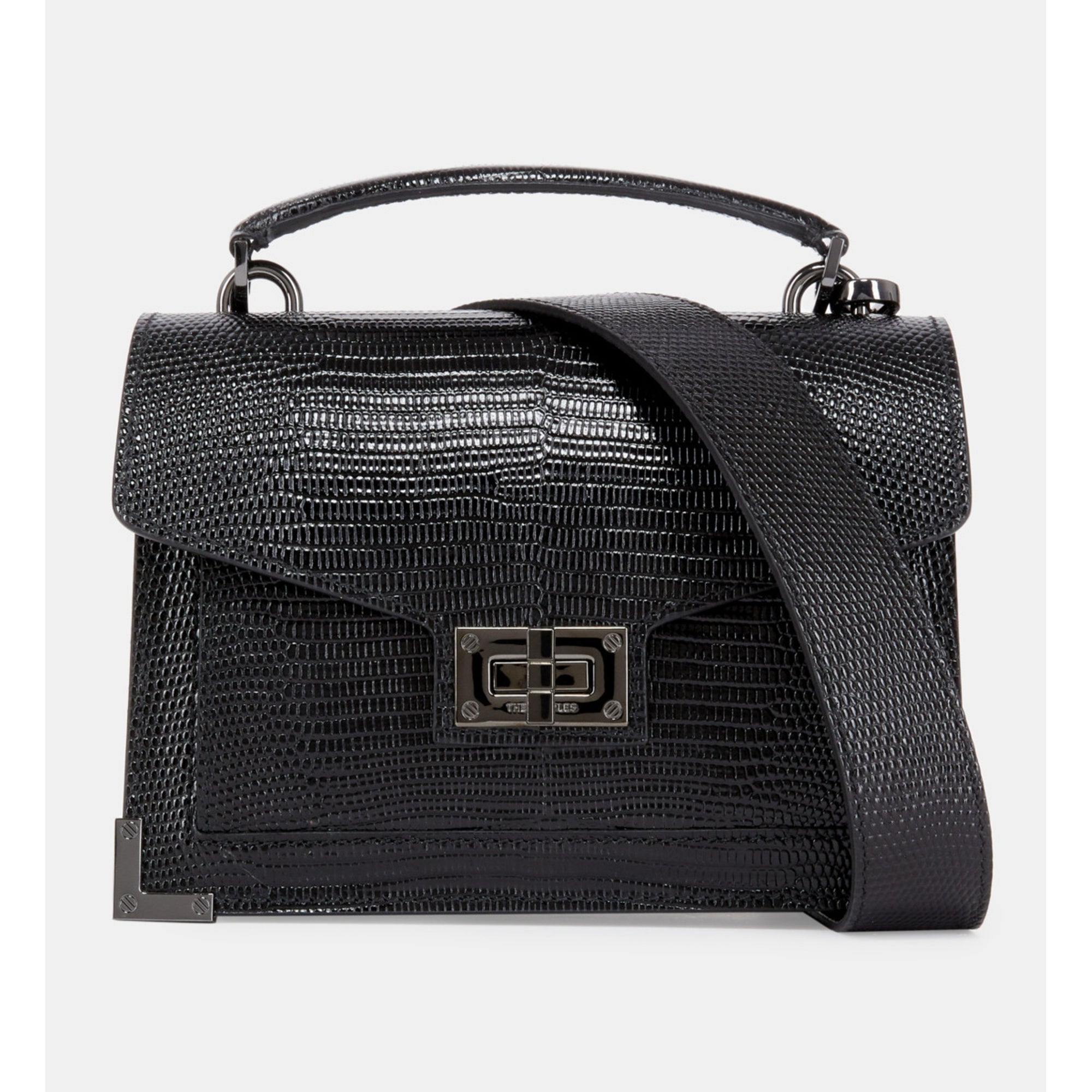 Small Emily Bag In Lizard Effect Leather | Women | Black