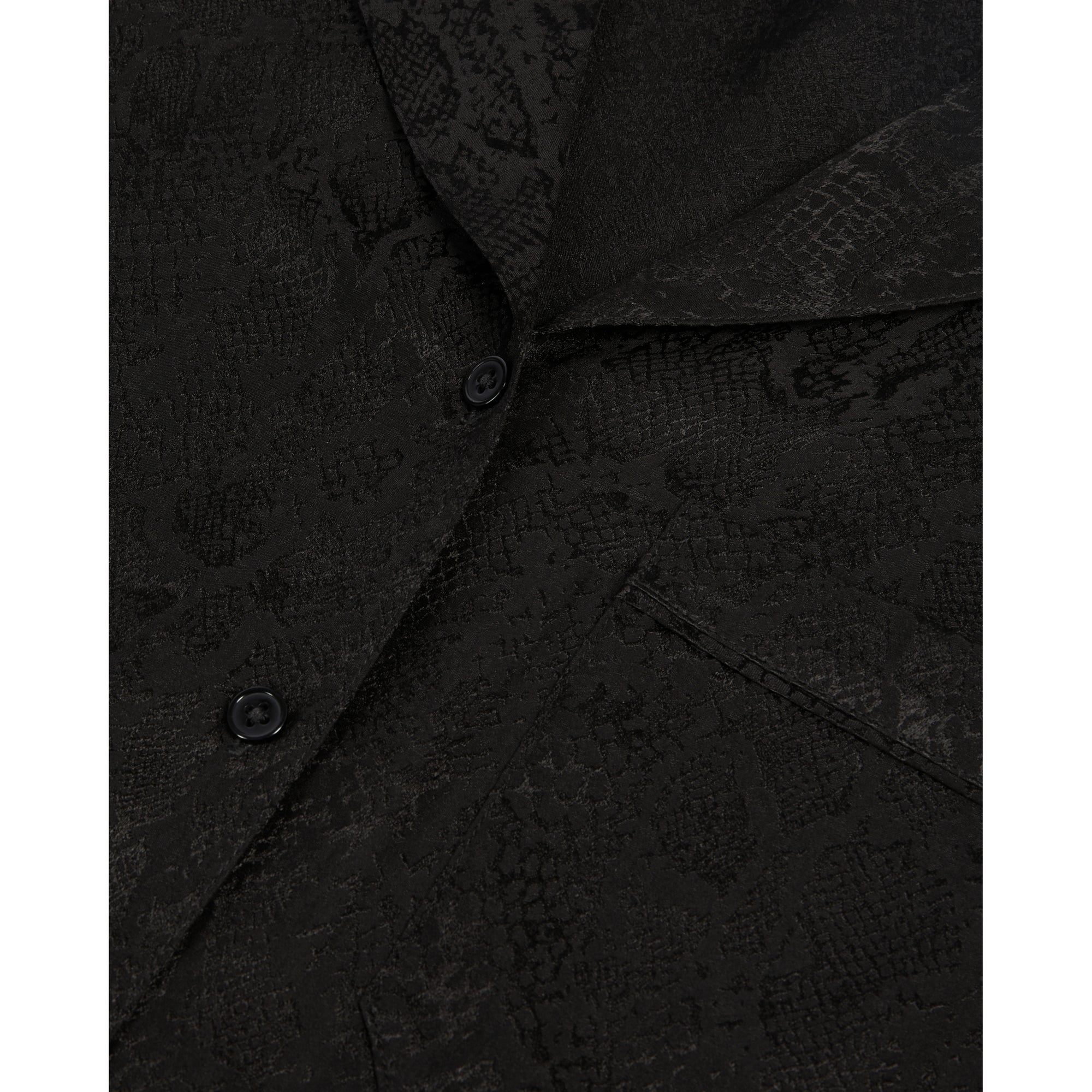 Snakeskin Jacquard Shirt | Women | Black