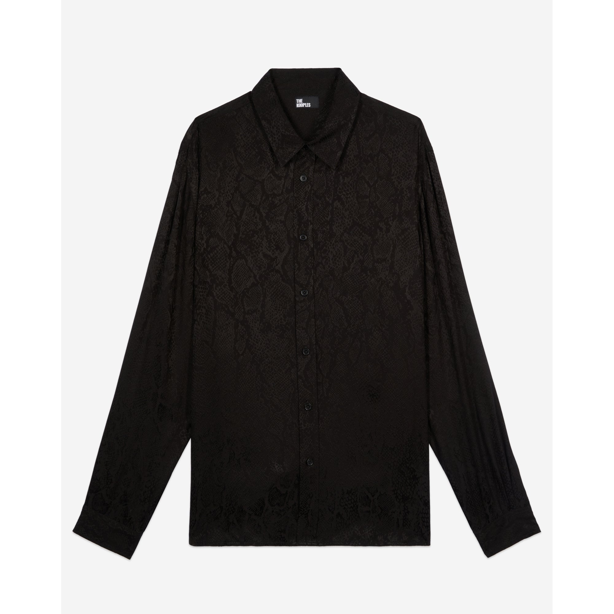 Snakeskin Jacquard Shirt | Men | Black