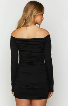 Solene Long Sleeve Mini Dress | Black