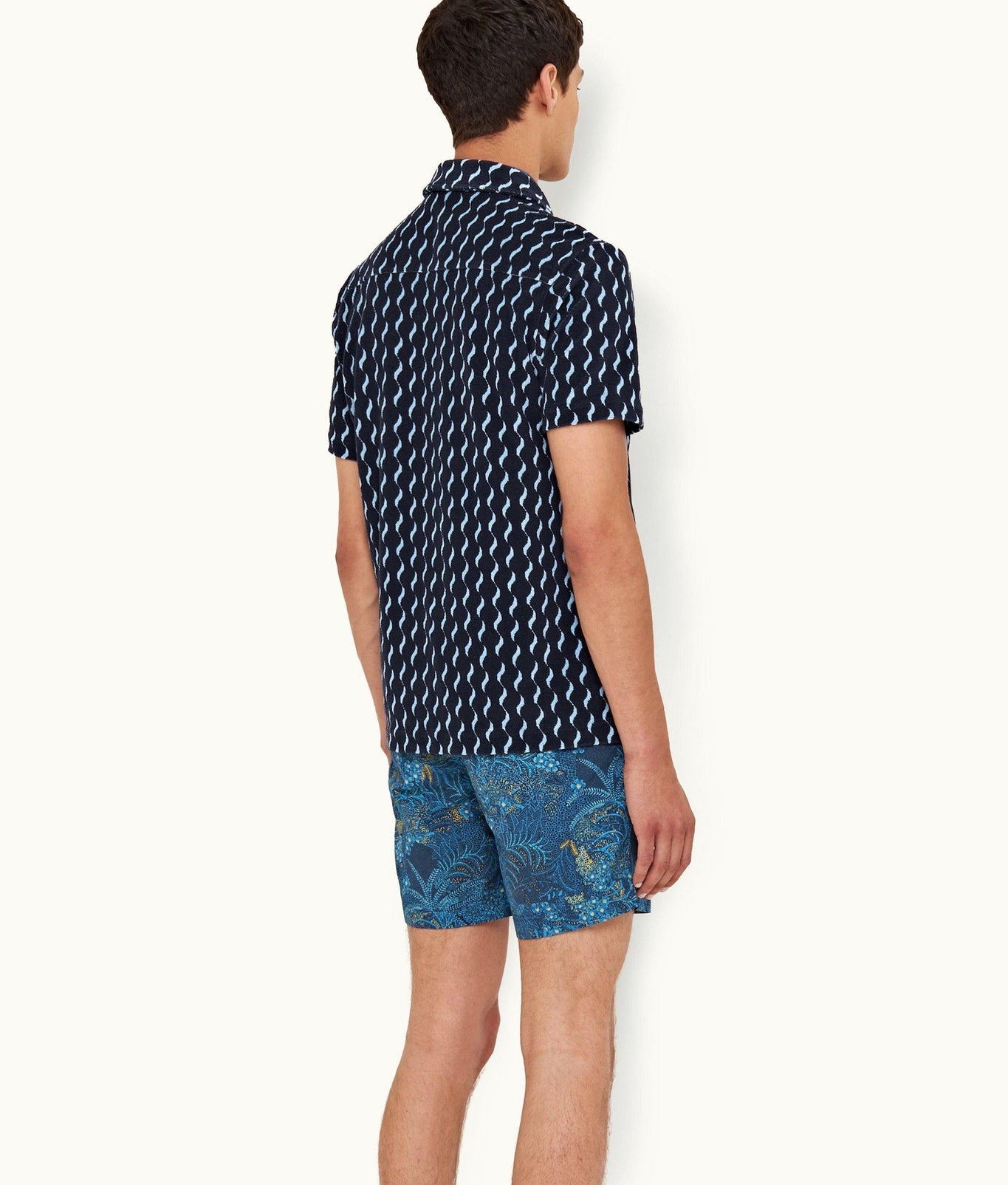 Sommerland Towelling Coray Jacquard Towelling Zip-Thru Shirt | Night Iris/Cerulean