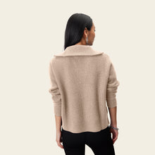 Sophia Cashmere Quarter Zip Pullover | Brown | Womens