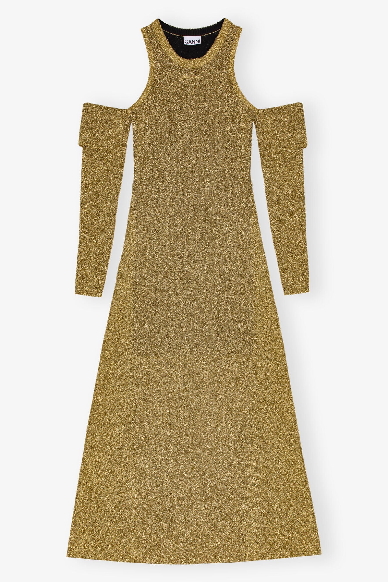 Sparkle Cold Shoulder Maxi Dress | Gold