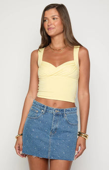 Sparks Siletto Denim Mini Skirt | Mid Wash