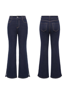 Split-Bootcut Denim Jeans | Navy
