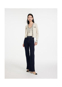 Split-Bootcut Denim Jeans | Navy
