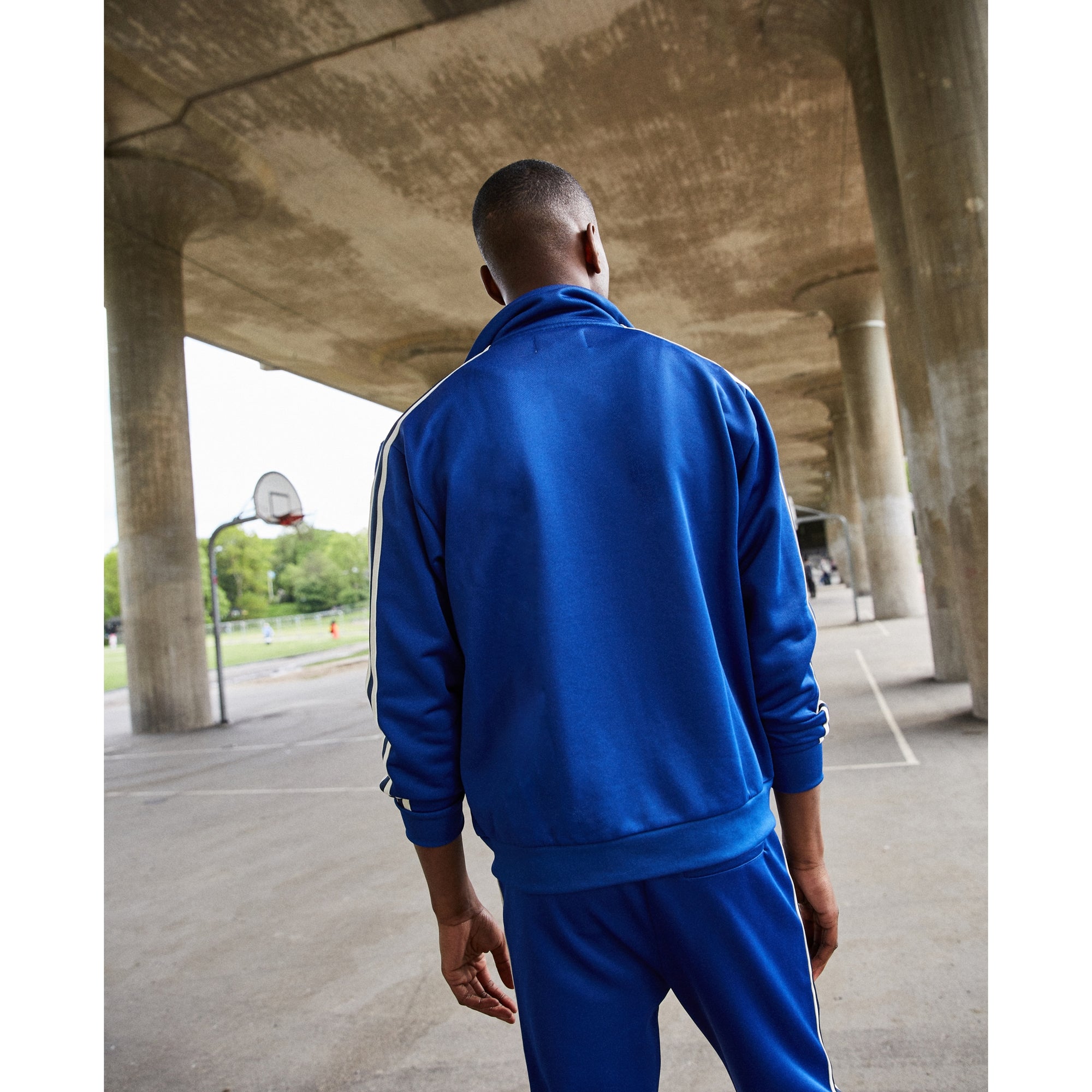 Sportswear Jacket Two-Tone Bands | Men | Electric Blue