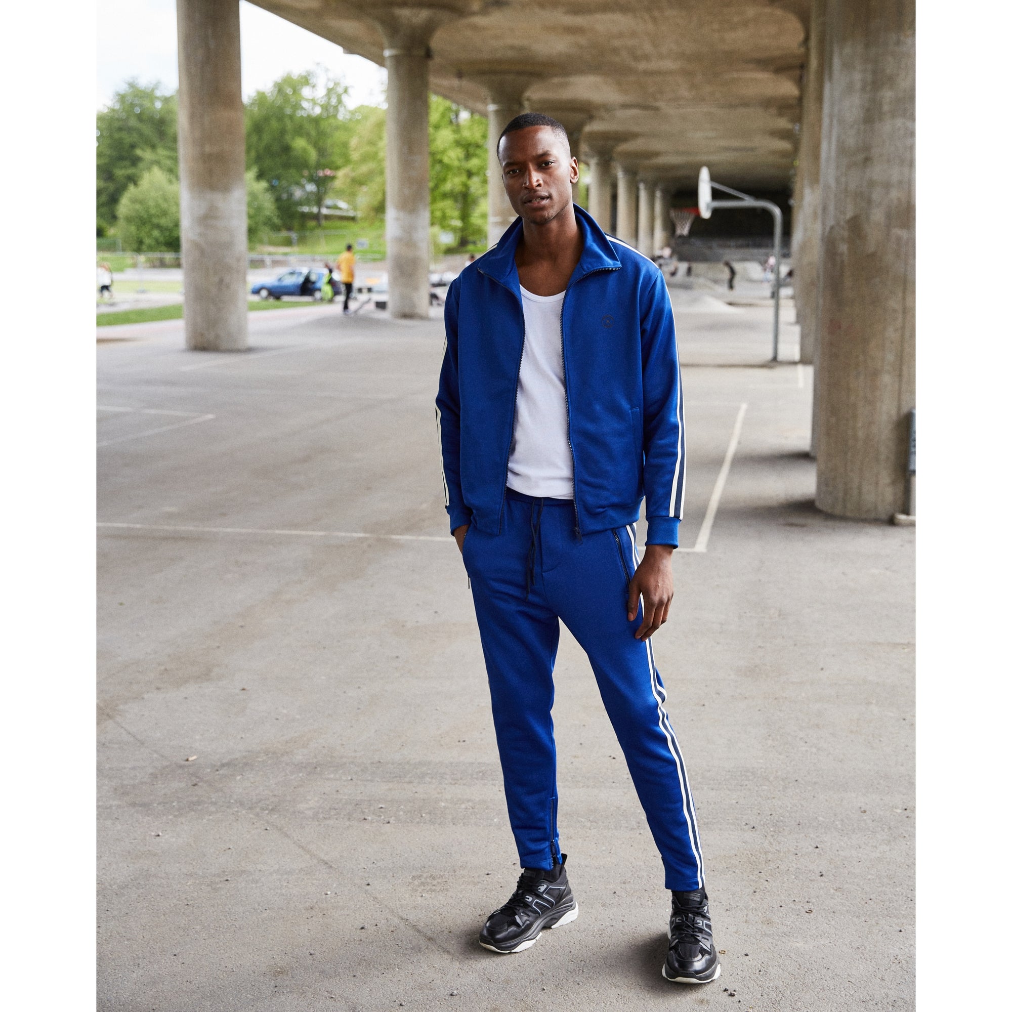 Sportswear Jacket Two-Tone Bands | Men | Electric Blue