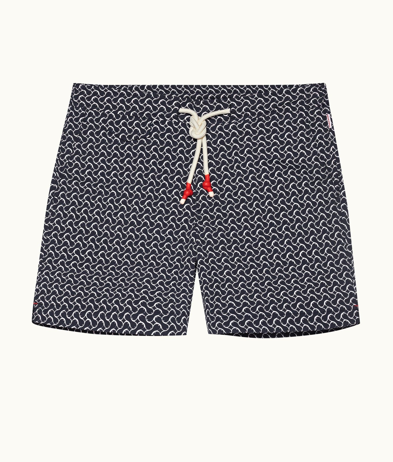 Standard Geometric Mid-Length Drawcord Swim Shorts | Midnight Navy
