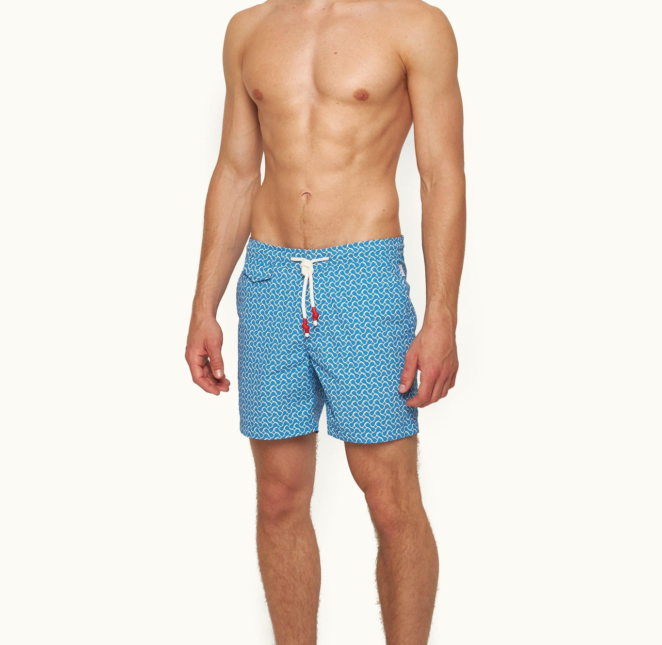 Standard Geometric Mid-Length Drawcord Swim Shorts | Tidal