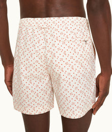 Standard Logo Print Mid-Length Drawcord Swim Shorts | White Sand
