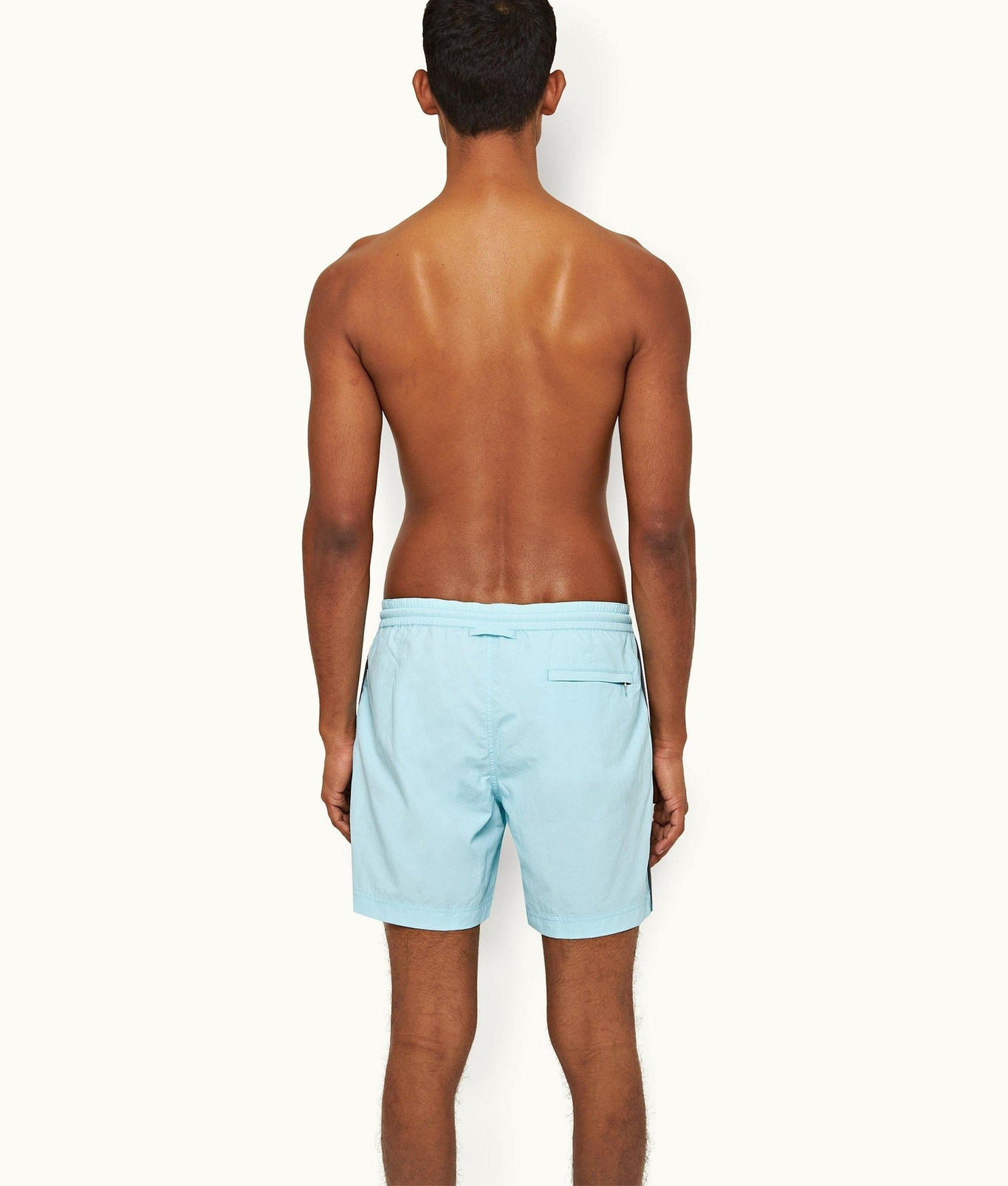 Standard Piping Drawcord Mid-Length Swim Shorts | Clear Sky
