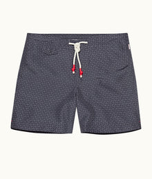 Standard Swen Print Mid-Length Ripstop Drawcord Swim Shorts | Night Iris