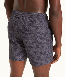 Standard Swen Print Mid-Length Ripstop Drawcord Swim Shorts | Night Iris