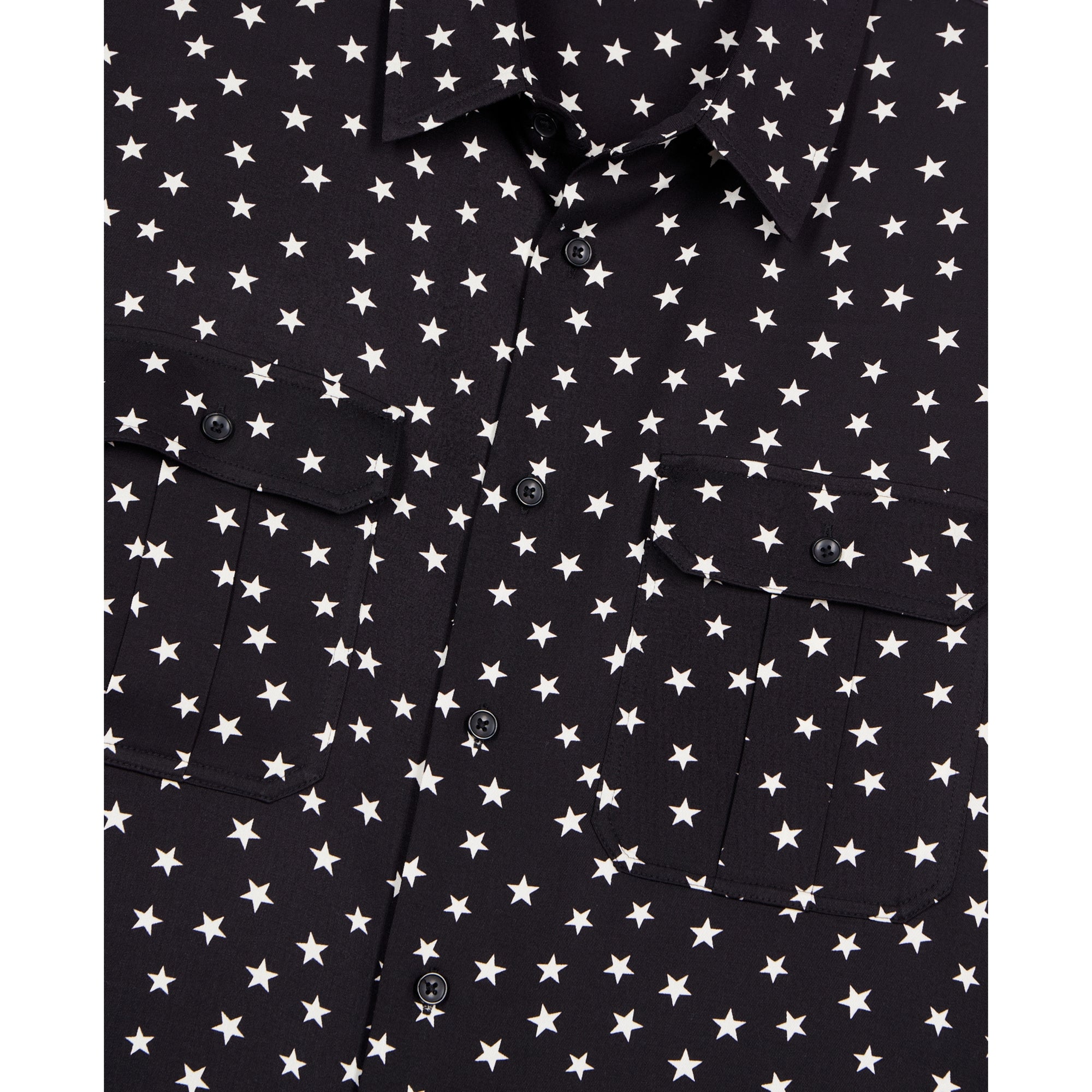 Star Printed Shirt | Men | Black x White