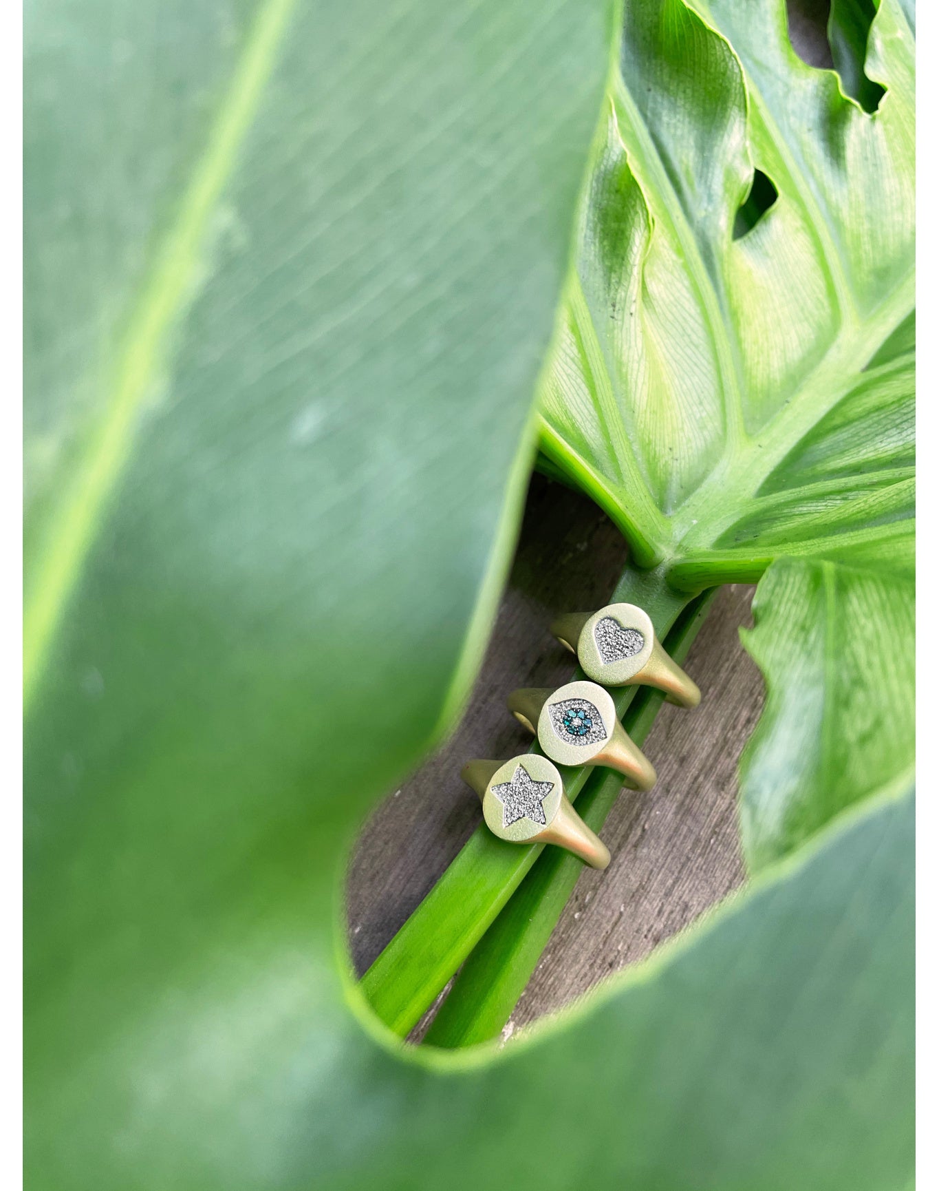 Star Signet Diamond Ring | 14K Yellow Gold