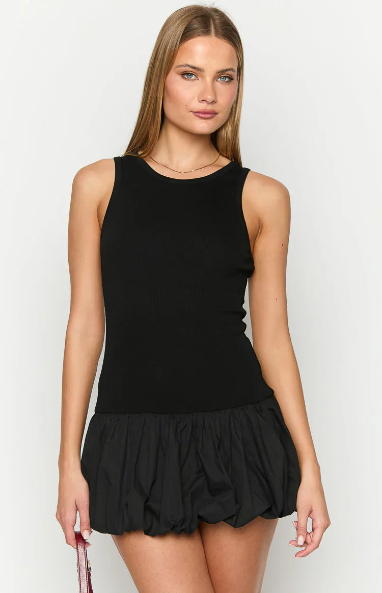Stiles Bubble Mini Dress | Black