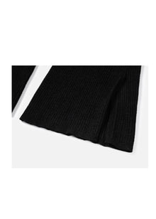 Straight-leg Knitted Skirt | Black