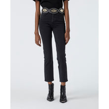 Straight-Cut Jeans With Western Belt | Women | Black