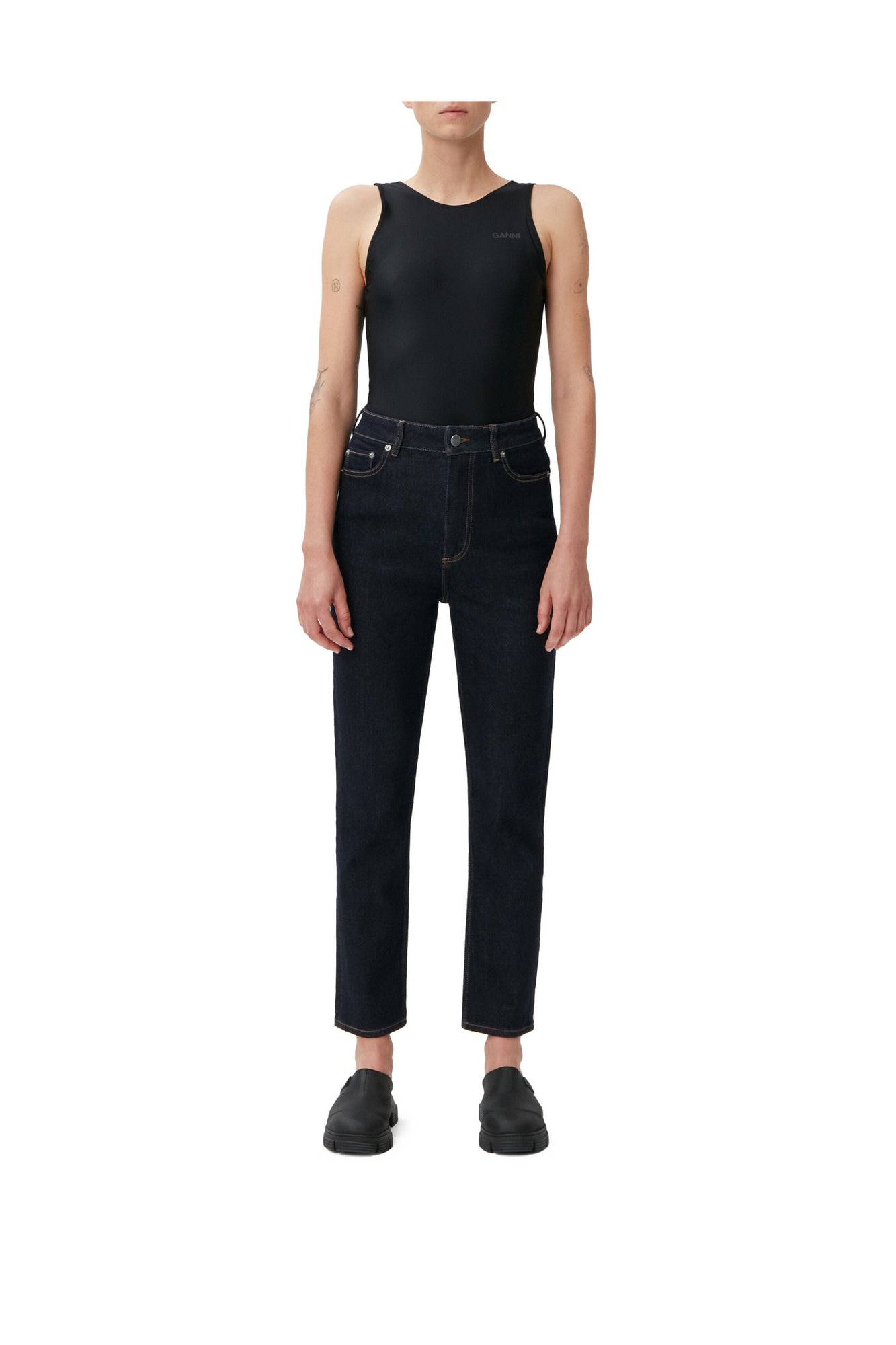 Stretch Cropped Jeans | Indigo