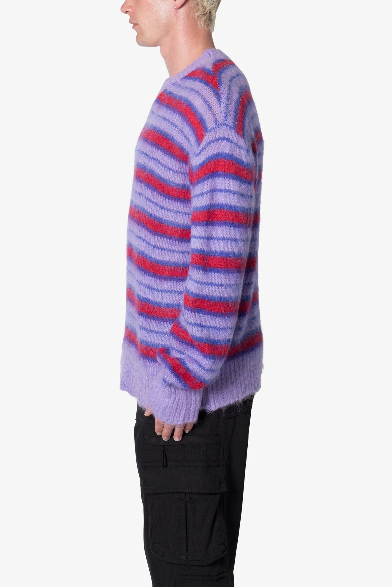 Striped Mohair Sweater | Purple