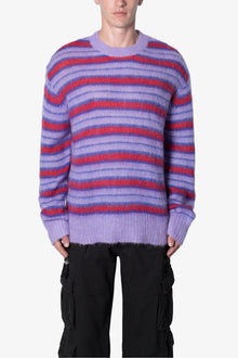Striped Mohair Sweater | Purple