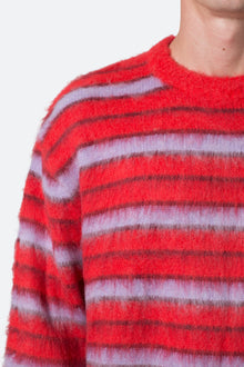 Striped Mohair Sweater | Red