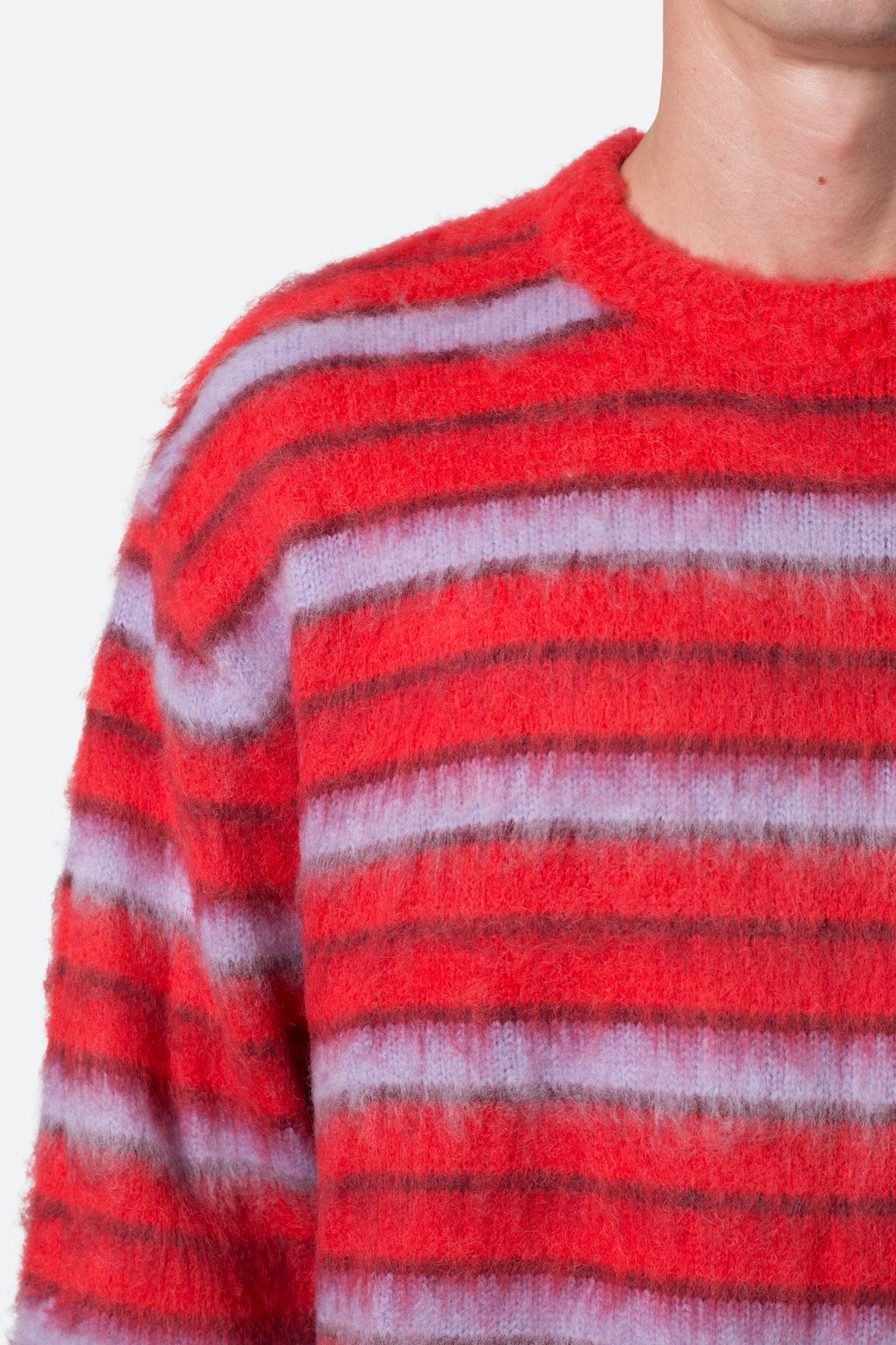 Striped Mohair Sweater | Red