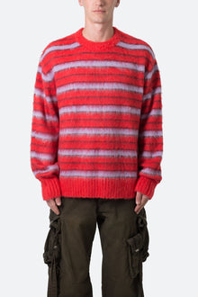 Striped Mohair Sweater | Red