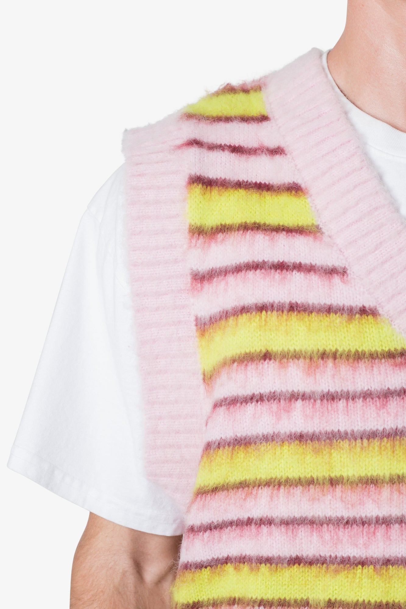 Striped Mohair Sweater Vest | Purple