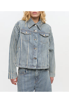 Striped Denim Jacket | Soft Chambray