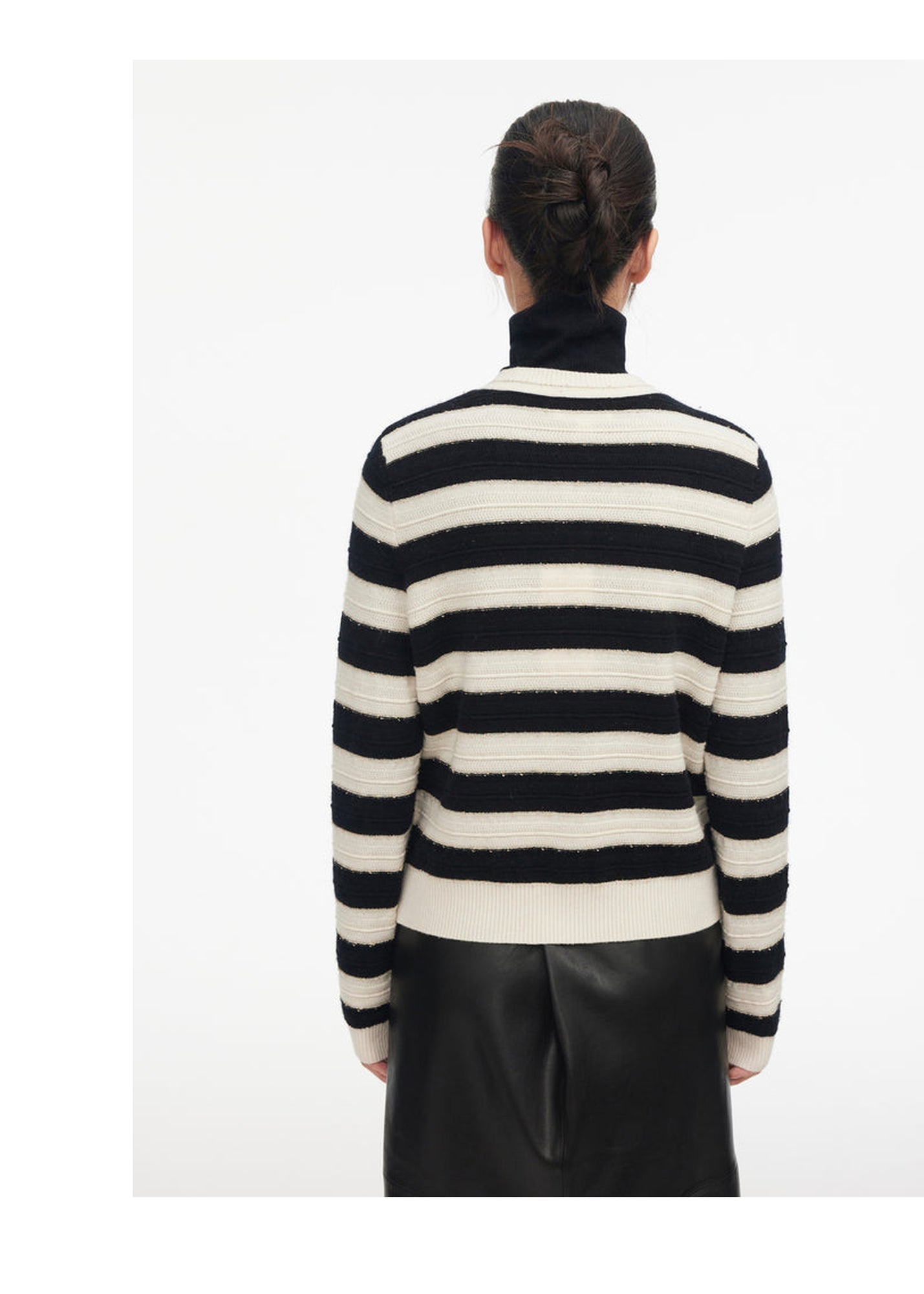 Striped Knitted Cardigan | Black