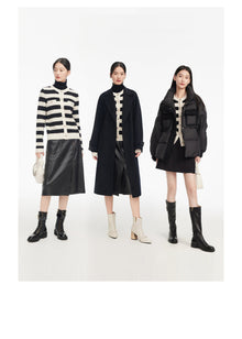 Striped Knitted Cardigan | Black