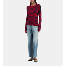 Striped Mohair Sweater | Women | Red x Blue