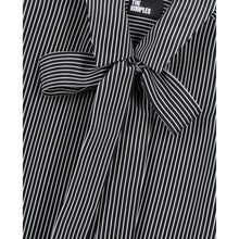 Striped Silk Shirt | Women | Black x White