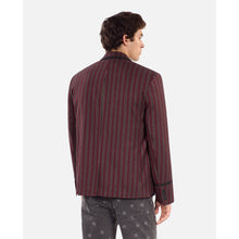 Striped Wool-Blend Jacket | Men | Black x Red