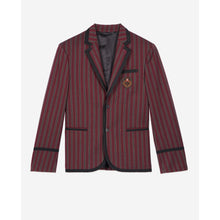 Striped Wool-Blend Jacket | Men | Black x Red