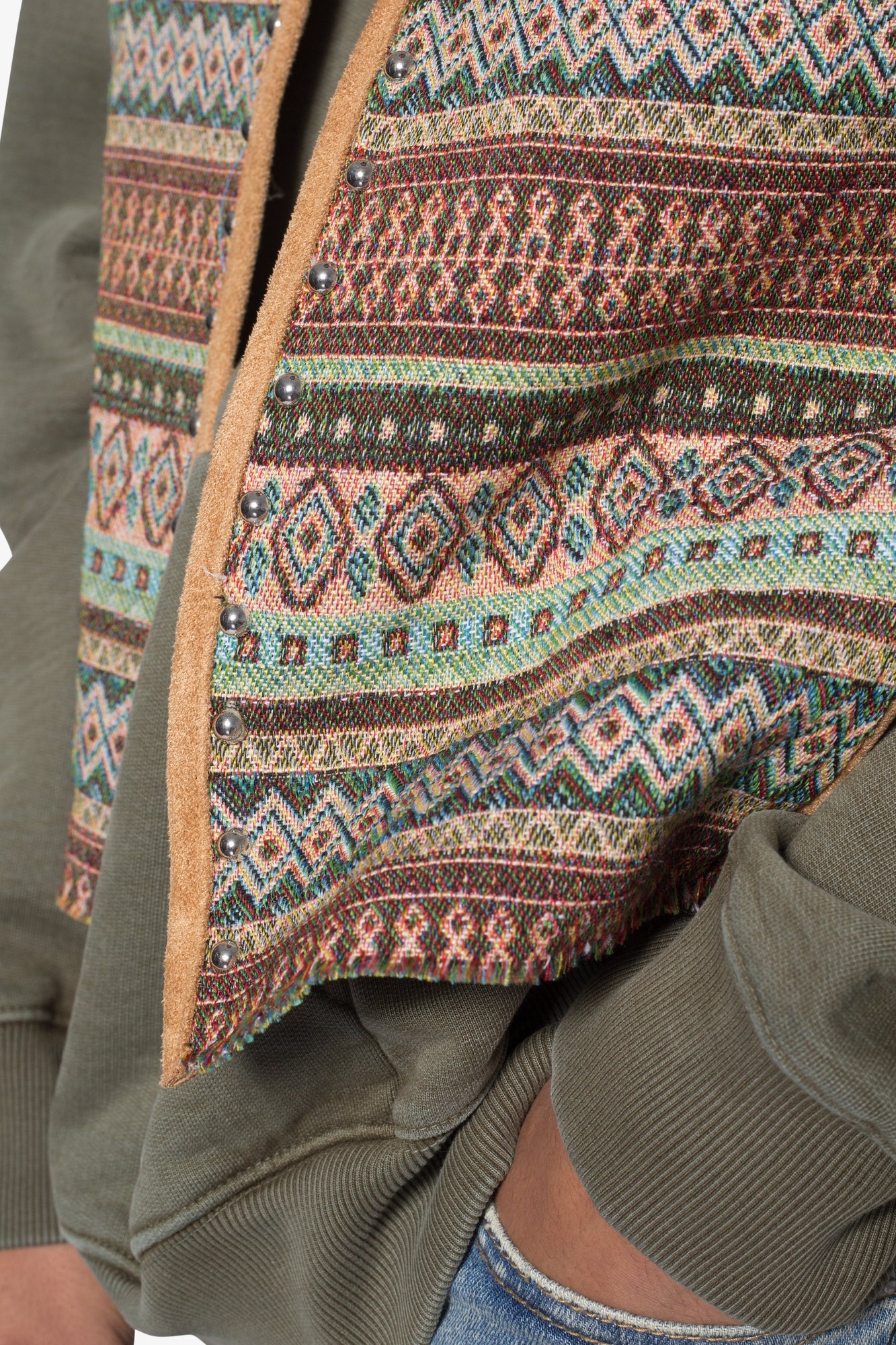 Studded Blanket Vest | Brown