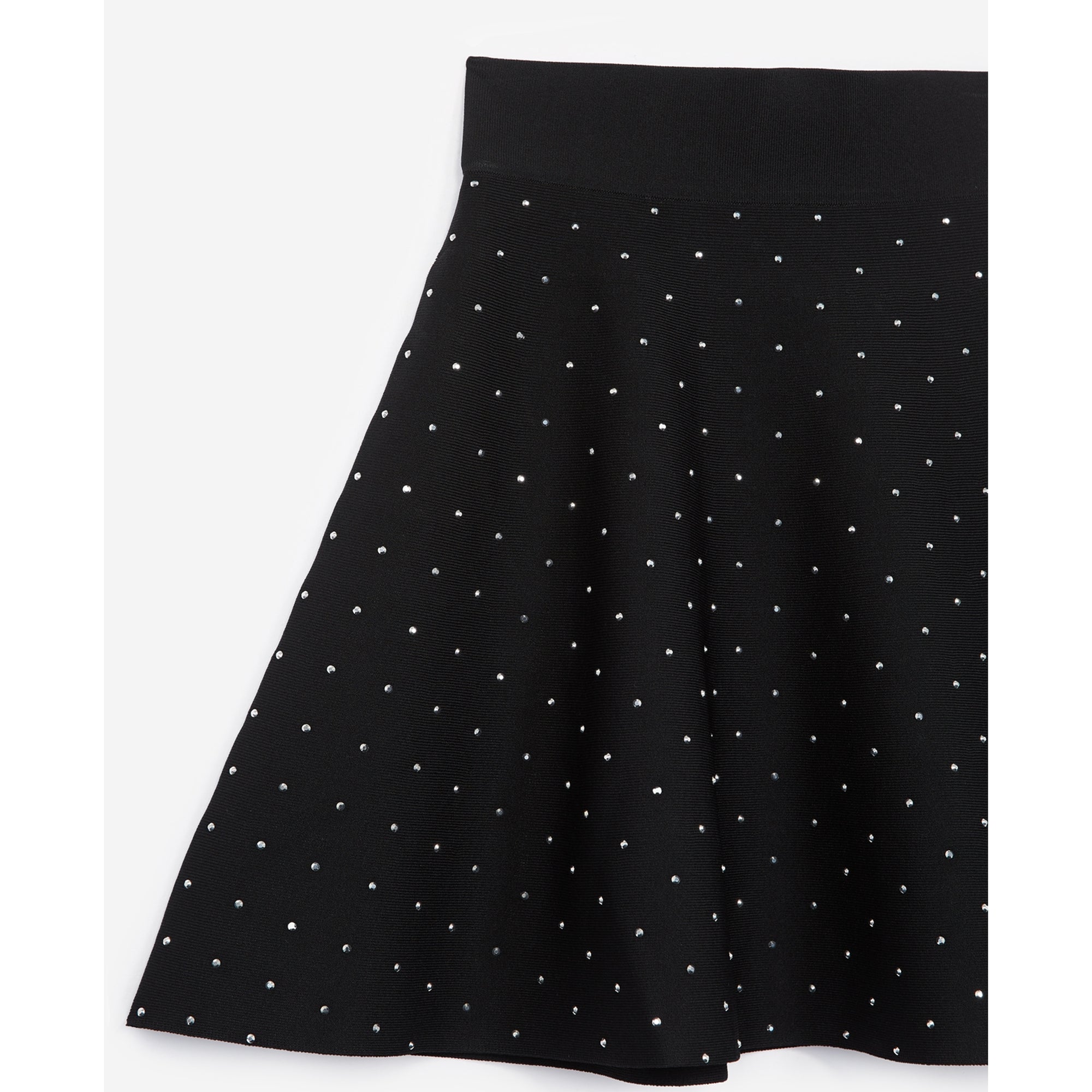 Studded Short Skirt In Stretch Fabric | Women | Black