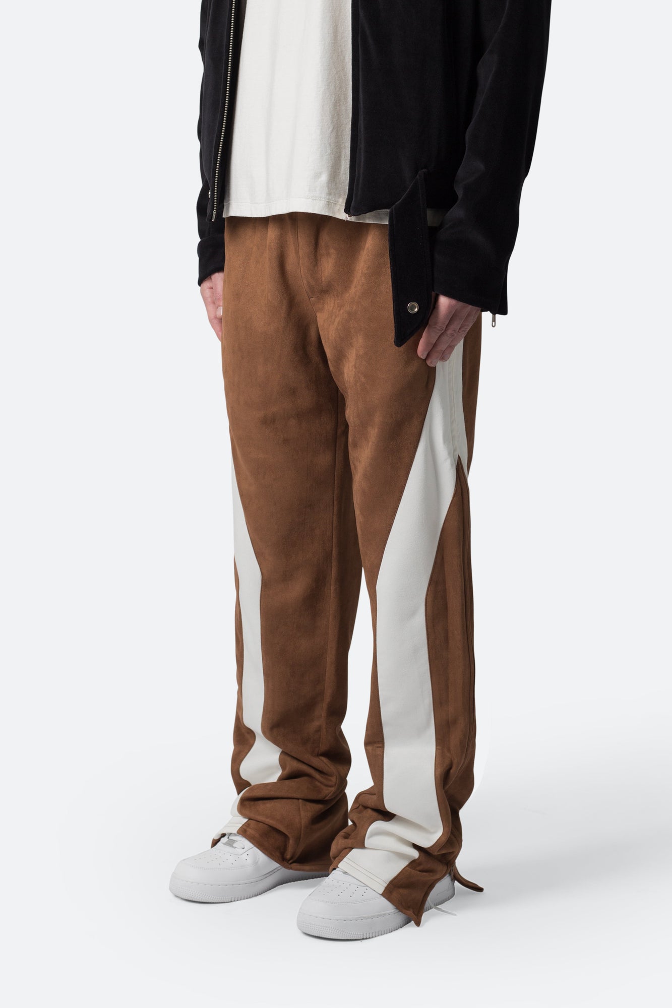 Suede Drawcord Pants | Brown