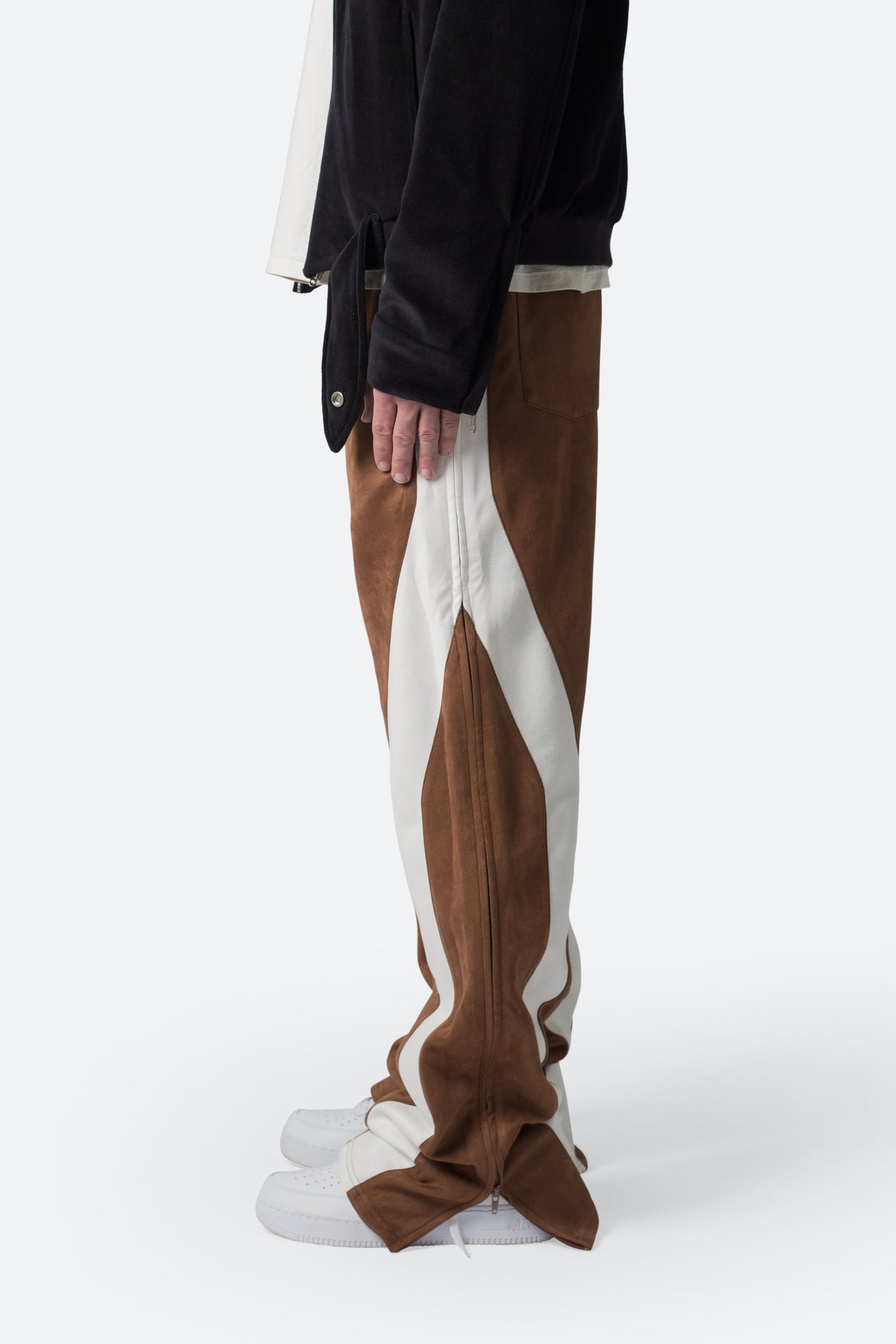 Suede Drawcord Pants | Brown