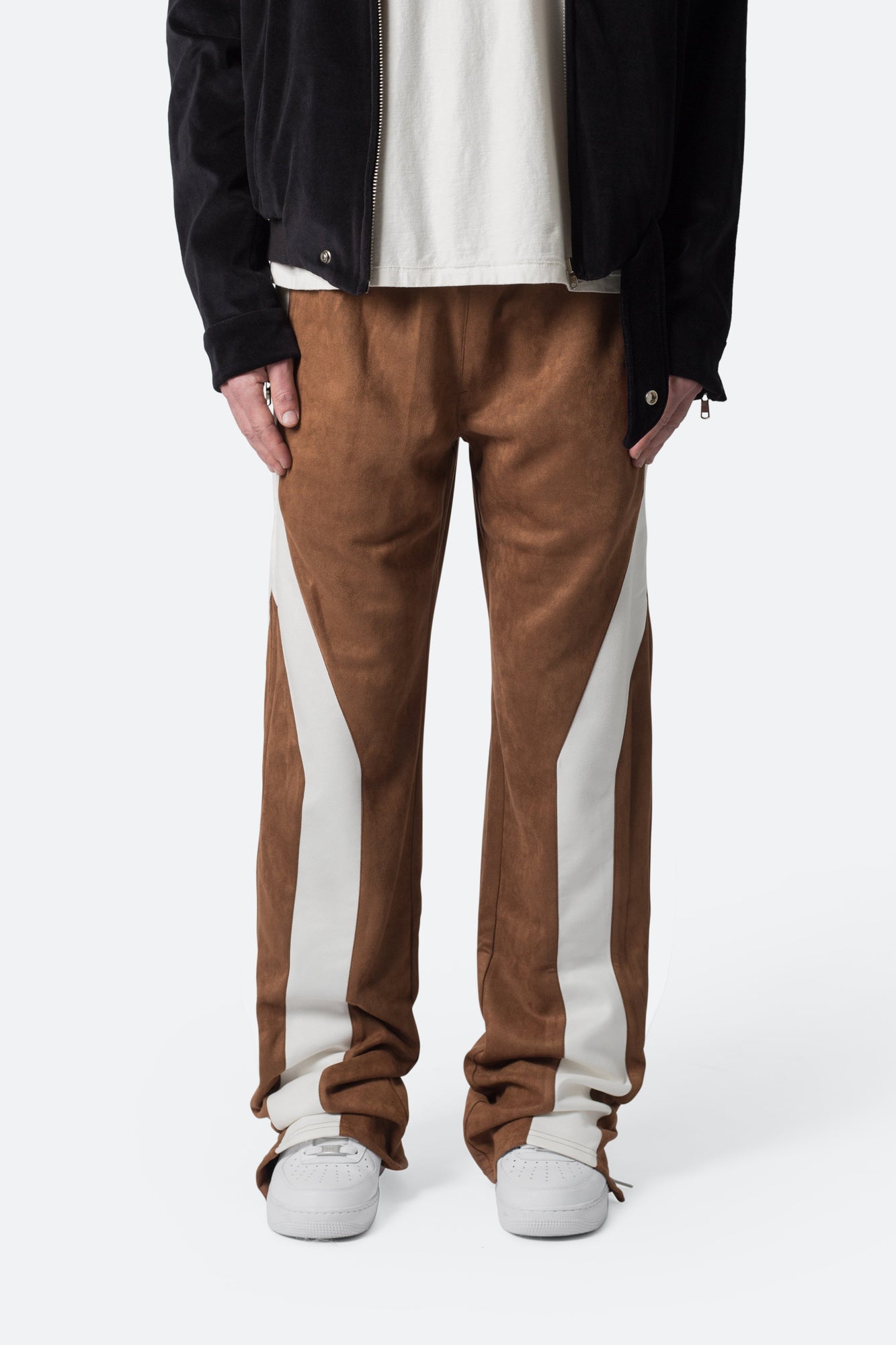 Suede Drawcord Pants | Brown